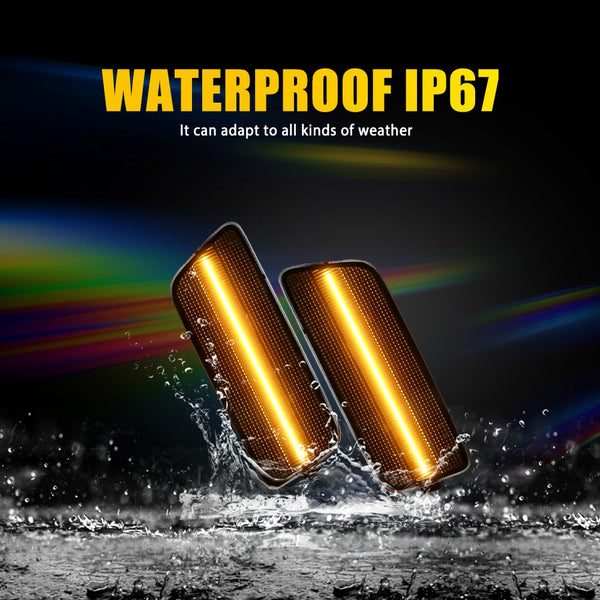 LED Side Marker Light for VW MK6 Golf/GTI 2010-2014, Smoked Lens, Amber, Front