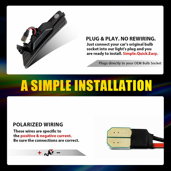 LED Side Marker Light for VW Tiguan 2018-2023 & Beetle 2012-2019, Smoked Lens, Fender