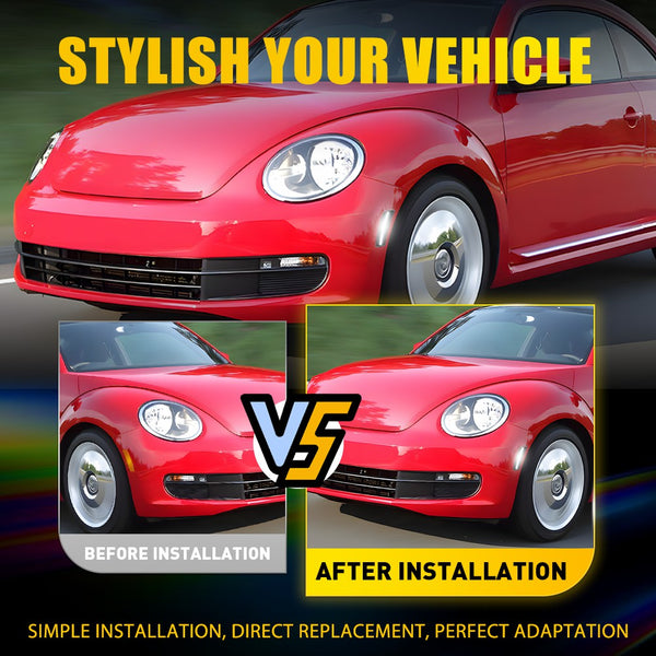 LED Side Marker Light for VW Tiguan 2018-2023 & Beetle 2012-2019, Smoked Lens, Fender