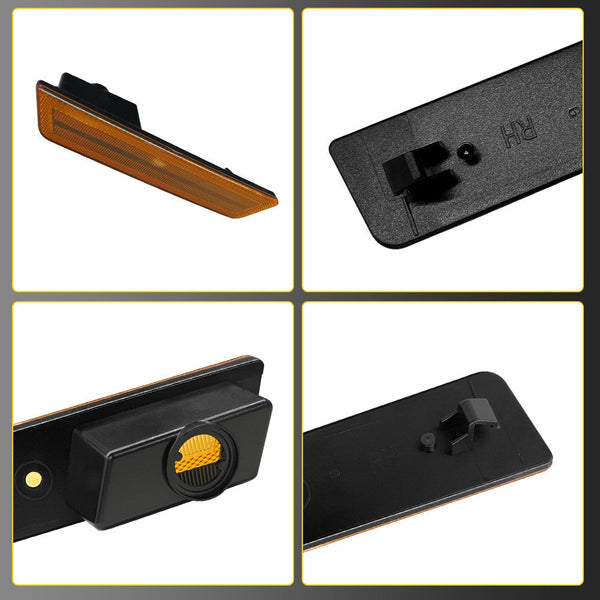 LED Side Marker Light Front Bumper/Fender for Dodge Challenger 2008-2014, Amber Cover