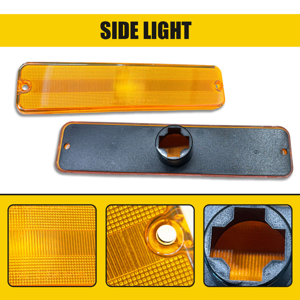 LED Side Marker Light Front Bumper/Fender for Jeep Wrangler YJ 1987-1995, Amber