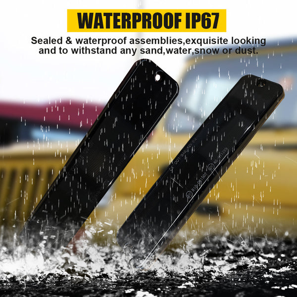 LED Side Marker Light Front Bumper/Fender for Jeep Wrangler YJ 1987-1995, Smoked Lens