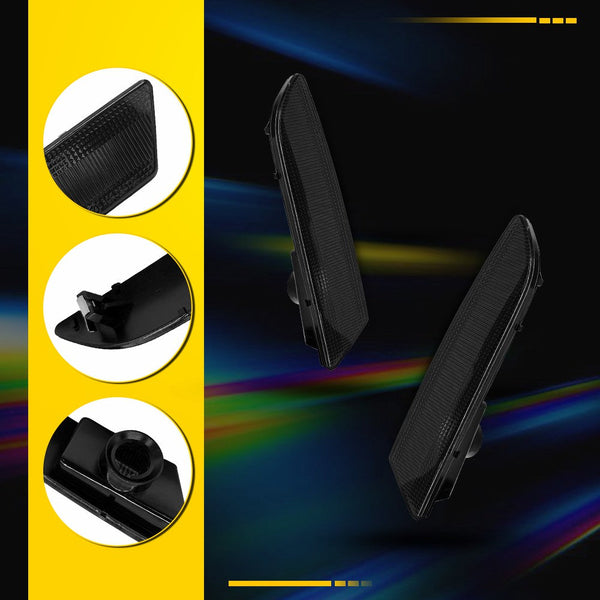 LED Side Marker Light Front Bumper for Chrysler Crossfire 2004-2008, Smoked Lens