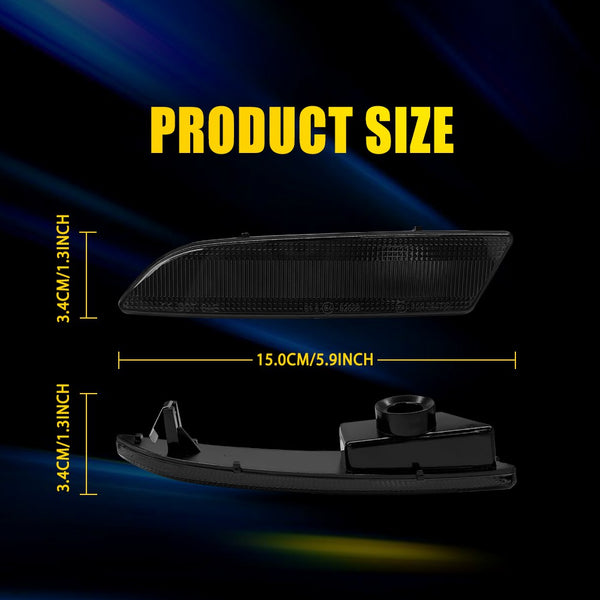 LED Side Marker Light Front Bumper for Chrysler Crossfire 2004-2008, Smoked Lens