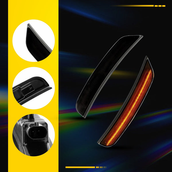 LED Side Marker Light Front Bumper for Dodge Durango 2021-2025, Smoked Lens, Amber