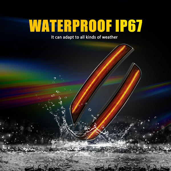 LED Side Marker Light Front Bumper for Dodge Durango 2021-2025, Smoked Lens, Amber