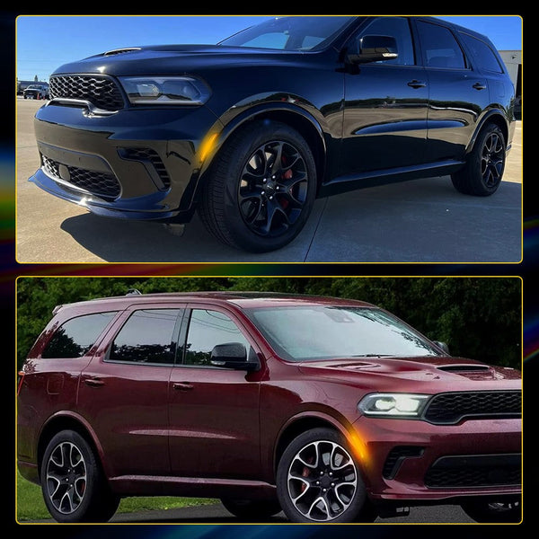 LED Side Marker Light Front Bumper for Dodge Durango 2021-2025, Smoked Lens, Amber
