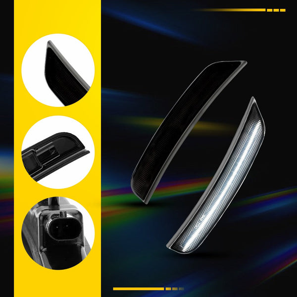 LED Side Marker Light Front Bumper for Dodge Durango 2021-2025, Smoked Lens, White