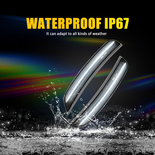 LED Side Marker Light Front Bumper for Dodge Durango 2021-2025, Smoked Lens, White