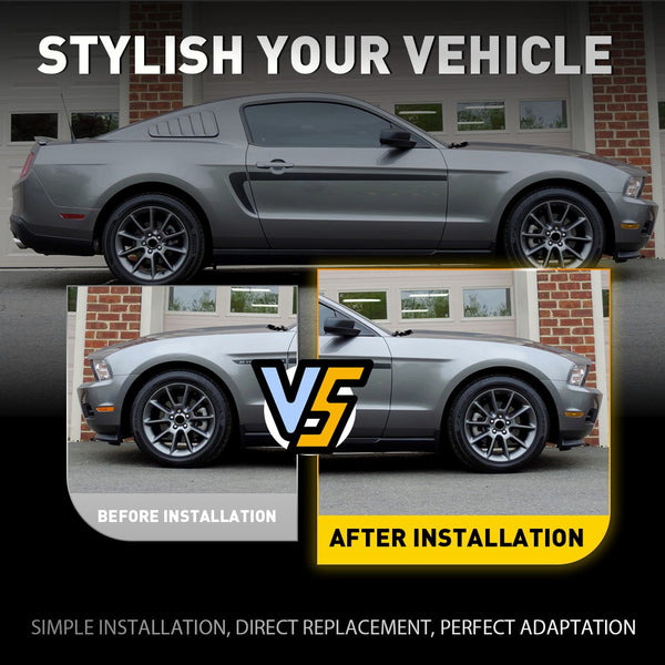 LED Side Marker Light Front Bumper Reflector for Ford Mustang 2010-2014, Amber Lens