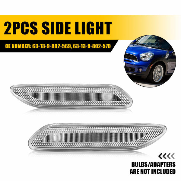LED Side Marker Light Front Clear for MINI Paceman R61 2011-2016
