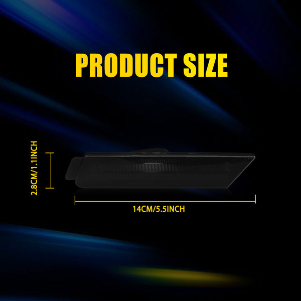 LED Side Marker Light Front for Chevrolet Camaro 2010-2015, Smoked Lens, Front Only