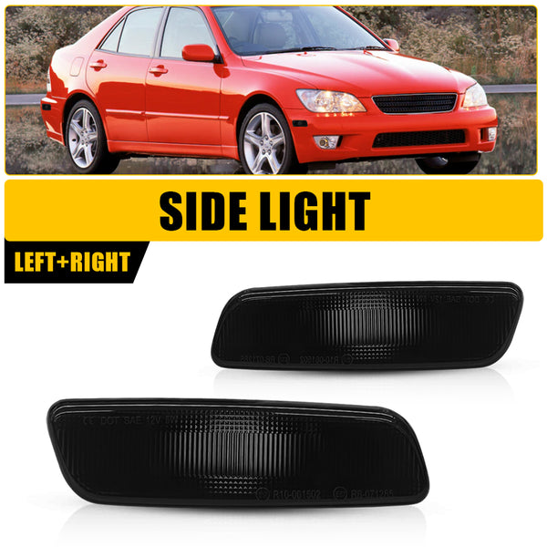 LED Side Marker Light Front Parking for Lexus GS430/IS300 2001-2005, Smoked Lens