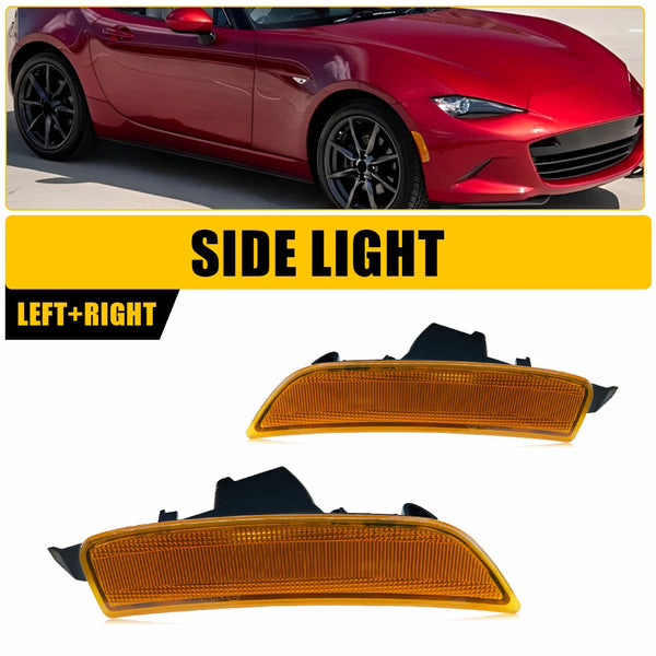 LED Side Marker Light Front Reflector for Mazda MX-5 Miata 2016-2023, Amber