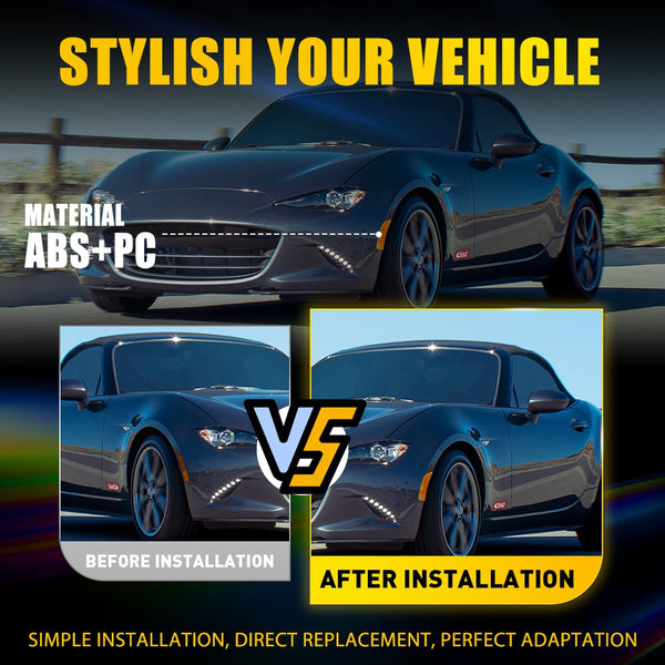 LED Side Marker Light Front Reflector for Mazda MX-5 Miata 2016-2023, Amber