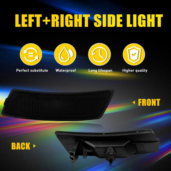 LED Side Marker Light Front Smoked Housing for VW Tiguan 2018-2023 & Beetle 2012-2019