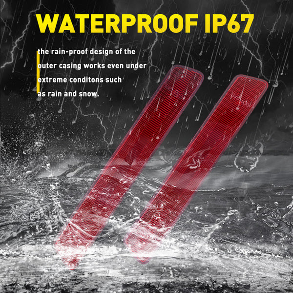 LED Side Marker Light Rear Bumper Kit for Ford Mustang 1999-2004, Red Reflector