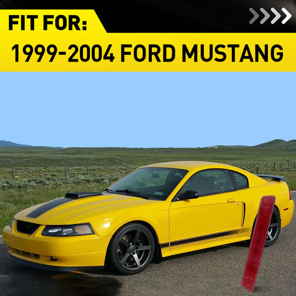 LED Side Marker Light Rear Bumper Kit for Ford Mustang 1999-2004, Red Reflector