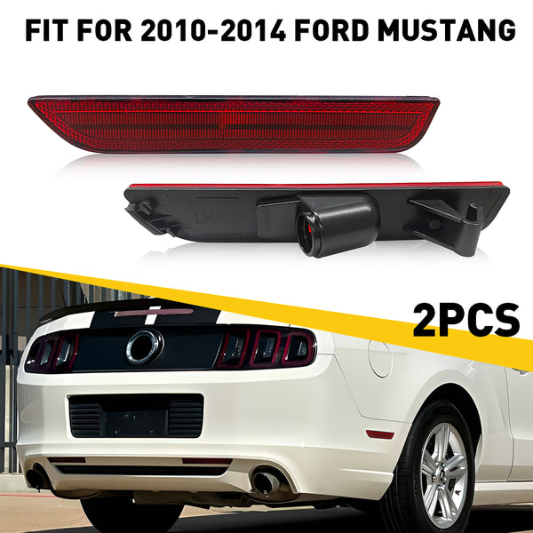 LED Side Marker Light Rear Bumper Kit for Ford Mustang 2010-2014, OE-Style, Red Lens