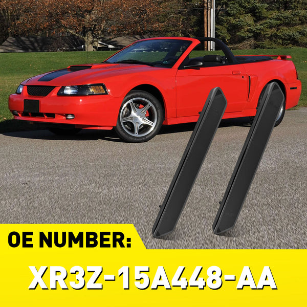 LED Side Marker Light Rear Bumper Reflector for Ford Mustang 1999-2004, Smoked Lens