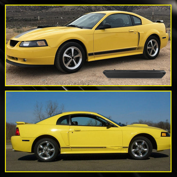 LED Side Marker Light Rear Bumper Reflector for Ford Mustang 1999-2004, Smoked Lens