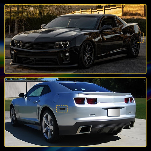 LED Side Marker Light Rear for Chevrolet Camaro 2010-2015, Smoked Lens, Rear Only