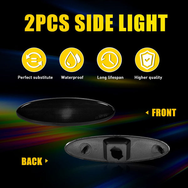 LED Side Marker Light Rear for Chevrolet Corvette C5 1997-2004, With T10 Bulbs