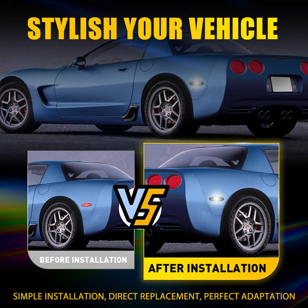 LED Side Marker Light Rear for Chevrolet Corvette C5 1997-2004, With T10 Bulbs