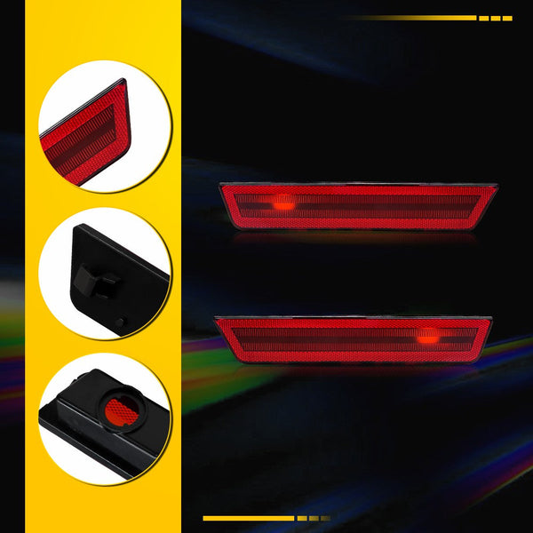 LED Side Marker Light Rear for Dodge Challenger/Charger 2008-2014, Red Lens