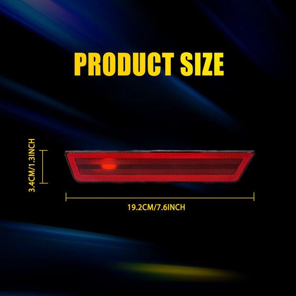 LED Side Marker Light Rear for Dodge Challenger/Charger 2008-2014, Red Lens