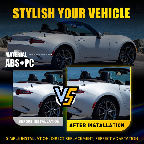 LED Side Marker Light Rear for Mazda MX-5 Miata 2016-2023, Red, Pair