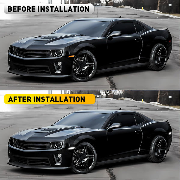 LED Side Marker Light Reflector for Chevrolet Camaro 2010-2015, Clear Lens, Front