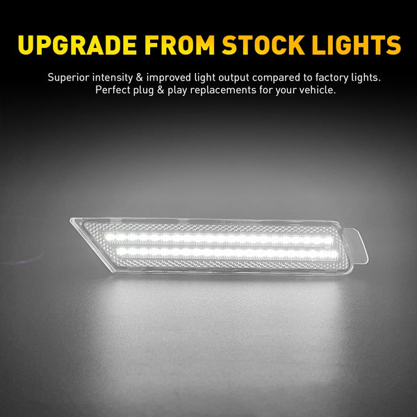 LED Side Marker Light Reflector for Chevrolet Camaro 2010-2015, Clear Lens, Front
