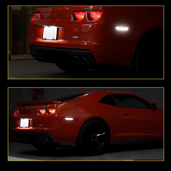 LED Side Marker Light Reflector for Chevy Camaro 2010-2015, Clear Lens, Rear