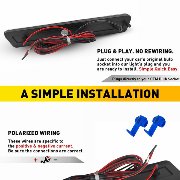 LED Side Marker Light Reflector for Ford Mustang 1999-2004, Clear Lens, White, Rear