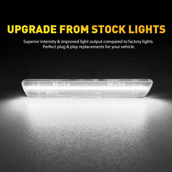 LED Side Marker Light Reflector for Ford Mustang 1999-2004, Clear Lens, White, Rear