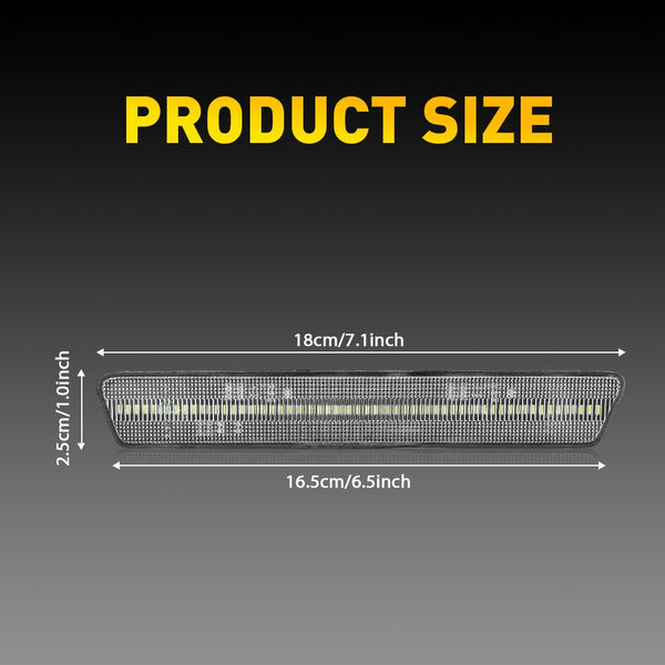 LED Side Marker Light Reflector for Ford Mustang 1999-2004, Clear Lens, White, Rear