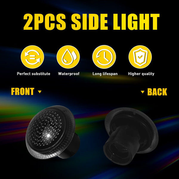 LED Side Marker Light Smoked Repeater Housing for Ford Transit Connect 2010-2021