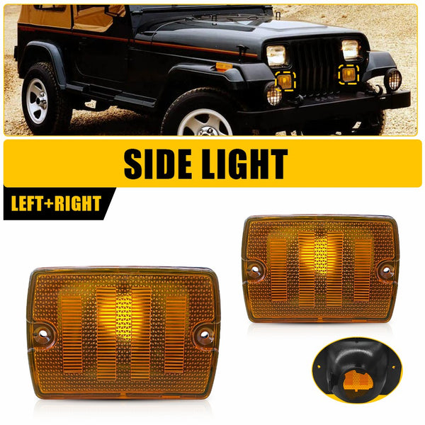 LED Side Marker Light/Turn Signal Housing for Jeep Wrangler YJ 1987-1995, Front