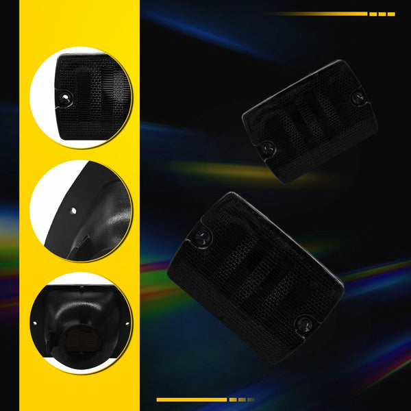 LED Side Marker Light/Turn Signal Housing for Jeep Wrangler YJ 1987-1995, Smoked Lens, Front