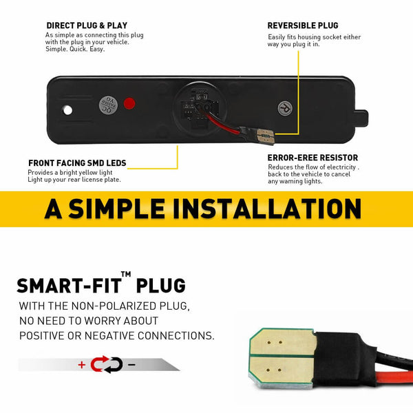 LED Side Marker Lights for 1998-2002 Pontiac Firebird Smoke Shell Front Amber Rear Red