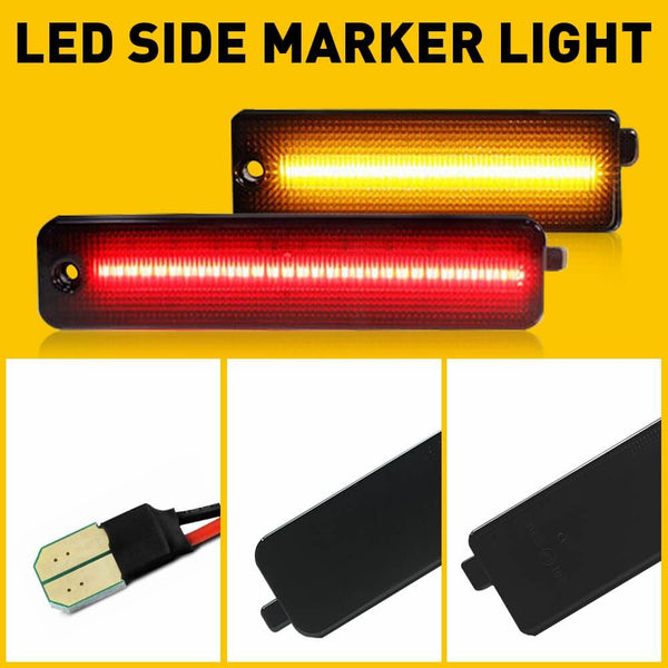 LED Side Marker Lights for 1998-2002 Pontiac Firebird Smoke Shell Front Amber Rear Red