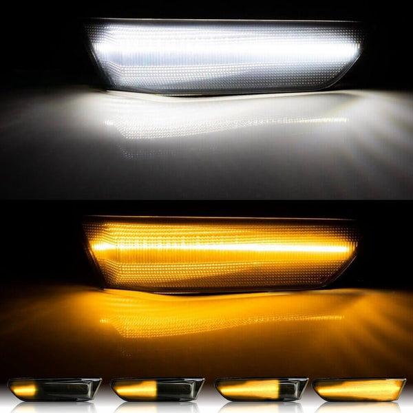 LED Side Marker Lights for 2002-2007 Skyline V35 Coupe /2003-2007 G35 2D Coupe, Front Bumper Smoke Lens