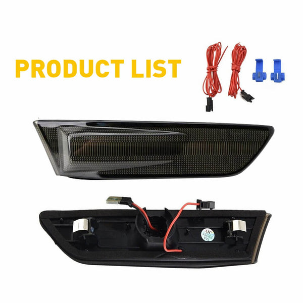 LED Side Marker Lights for 2002-2007 Skyline V35 Coupe /2003-2007 G35 2D Coupe, Front Bumper Smoke Lens