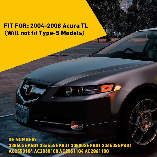 LED Side Marker Lights for 2004-2008 Acura TL (Not Fit Type-S Models), Front and Rear Bumper