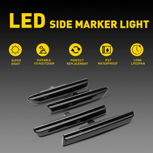 LED Side Marker Lights for 2004-2008 Acura TL (Not Fit Type-S Models), Front and Rear Bumper