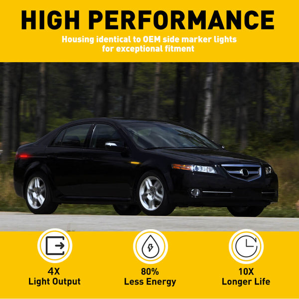 LED Side Marker Lights for 2004-2008 Acura TL (Not Fit Type-S Models), Front and Rear Bumper