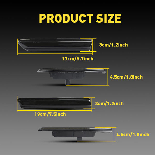 LED Side Marker Lights for 2004-2008 Acura TL (Not Fit Type-S Models), Front and Rear Bumper