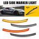 LED Side Marker Lights for 2014-2019 Chevrolet Corvette C7 Smoked Len Amber Red Front Rear Bumper