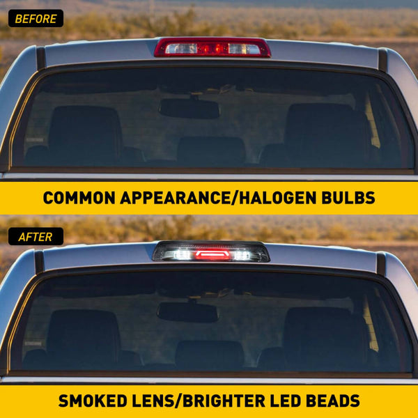 LED Third Brake Light Compatible with 2007-2018 Toyota Tundra, Smoked Shell Lens